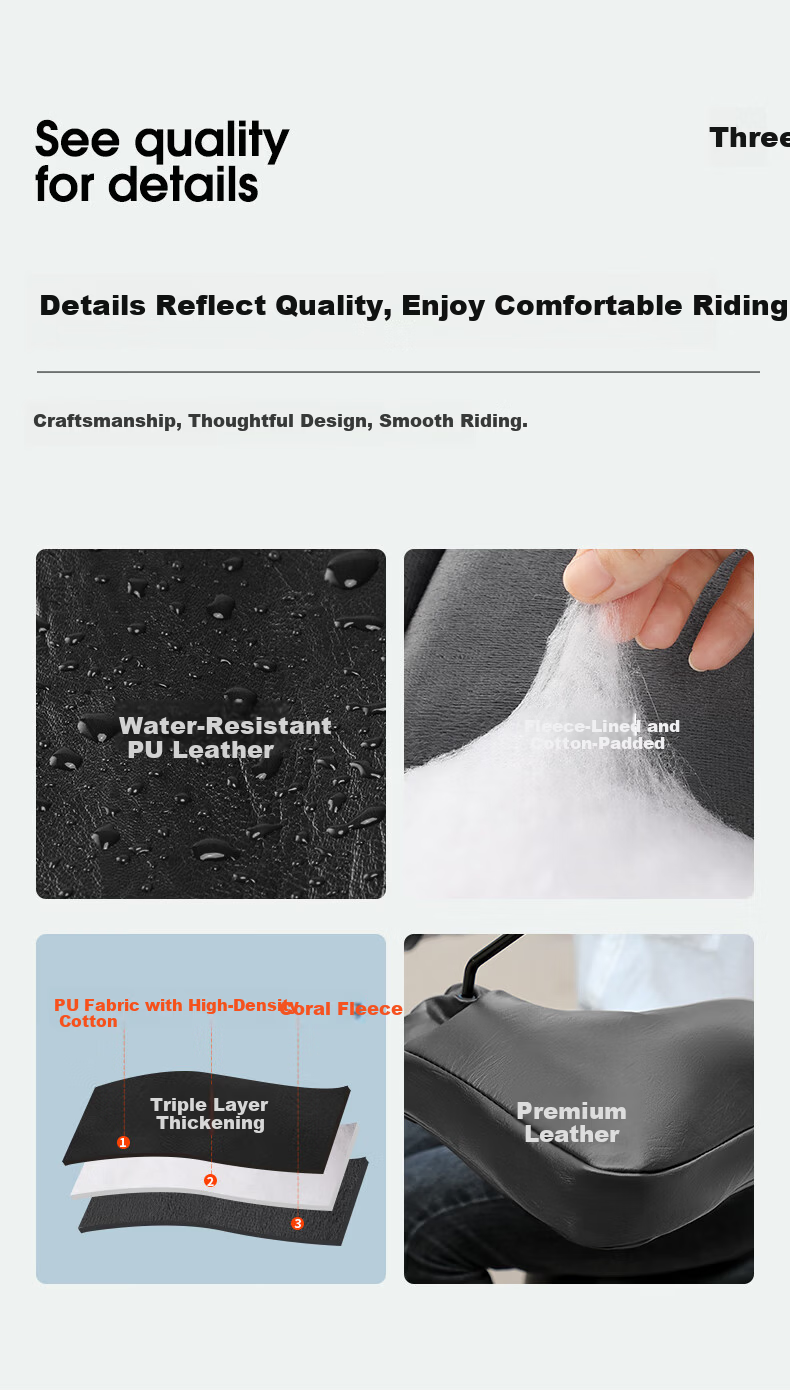 Nanjiren Electric Bike Handlebar Cover Winter Fleece Warm Motorcycle Electric Vehicle Handlebar Cover N2E2XT85113 Black 5