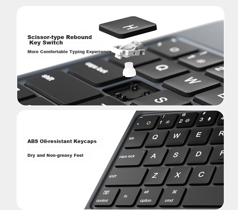 B.O.W Hangshi HA354 2025 New iPad Magic Keyboard for 9th Gen, Compatible with Apple Air 5/4, Magnetic Floating Protective Case, Five-Level Backlight Integrated, Black 18