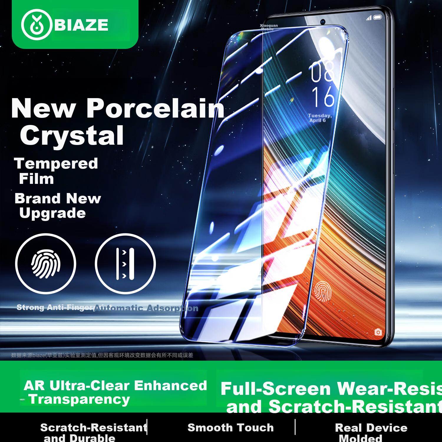 BIAZE [Triple Strengthened] Tempered Glass Screen Protector for Xiaomi Redmi K40S / K50 Ultra Edition, High-Definition Anti-Fingerprint Glass Film JM291