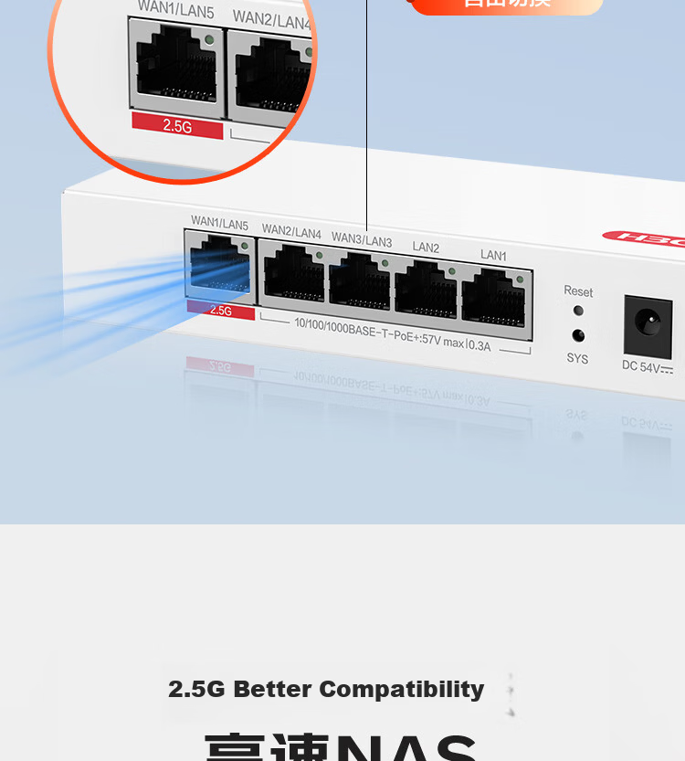 H3C Whole-Home WiFi Kit 5G Distributed Enterprise-Grade Gigabit Network Coverage for Large Office IoT 600㎡ 4x 3000M Ceiling APs + 5-Port POE Controller 3