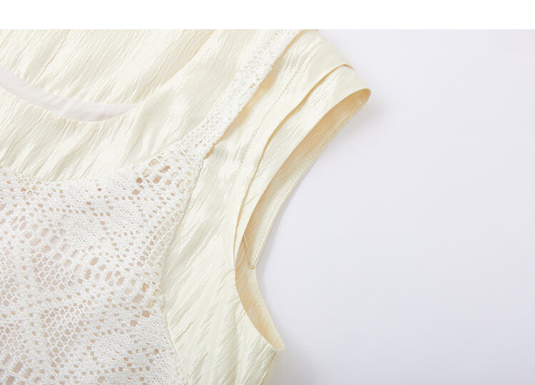 Demana [Lyocell Cloud Cotton] Summer Elegant Urban Lace Crochet Sleeveless Tassel Slim Fit Dress for Women Premium 12
