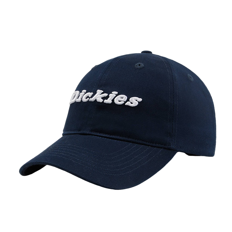 Dickies Soft Top Duckbill Cap with Letter Embroidery Unisex Large Head Circumference Slim Face Sunshade Outdoor Baseball Hat Black