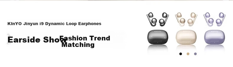 KINYO i9 Dynamic Ring AI Bluetooth Clip-On Wireless Bone Conduction Sports Call Noise-Cancelling Conference Translator Earphones for Xiaomi Apple Purple 13