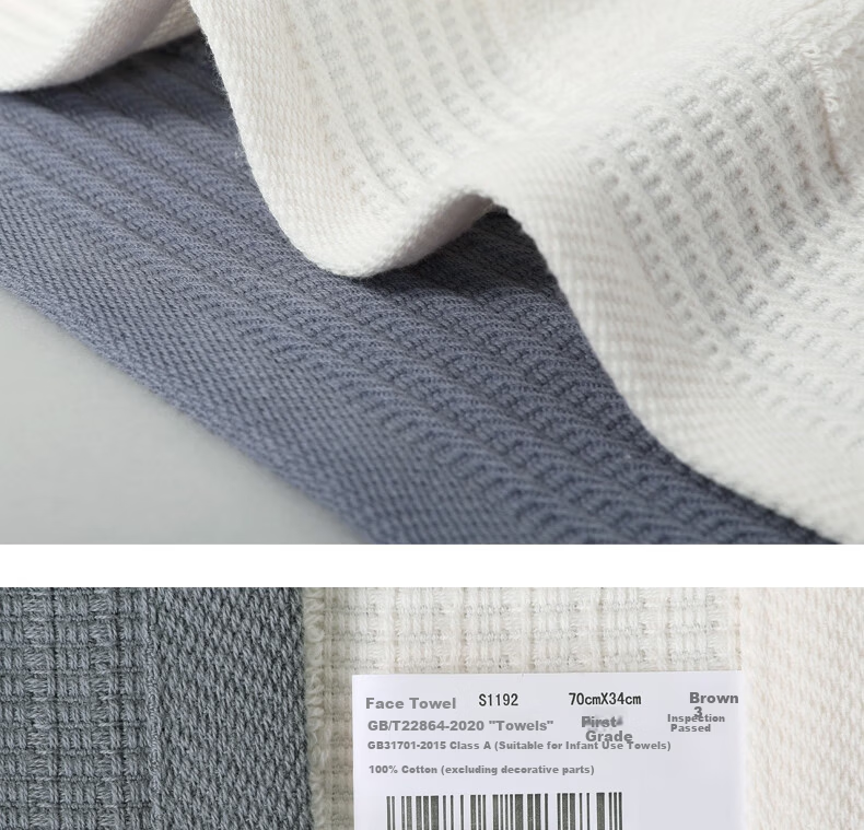 KING SHORE Thickened 100% Pure Cotton Face Towels, All Cotton Absorbent Towels, Class A Hotel and Sports Towels, Pack of 3 8