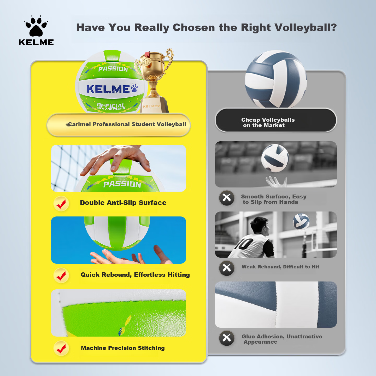 KELME Volleyball No.5 Official Training and Competition Volleyball for Adults and Children Beach Hard Volleyball White Green