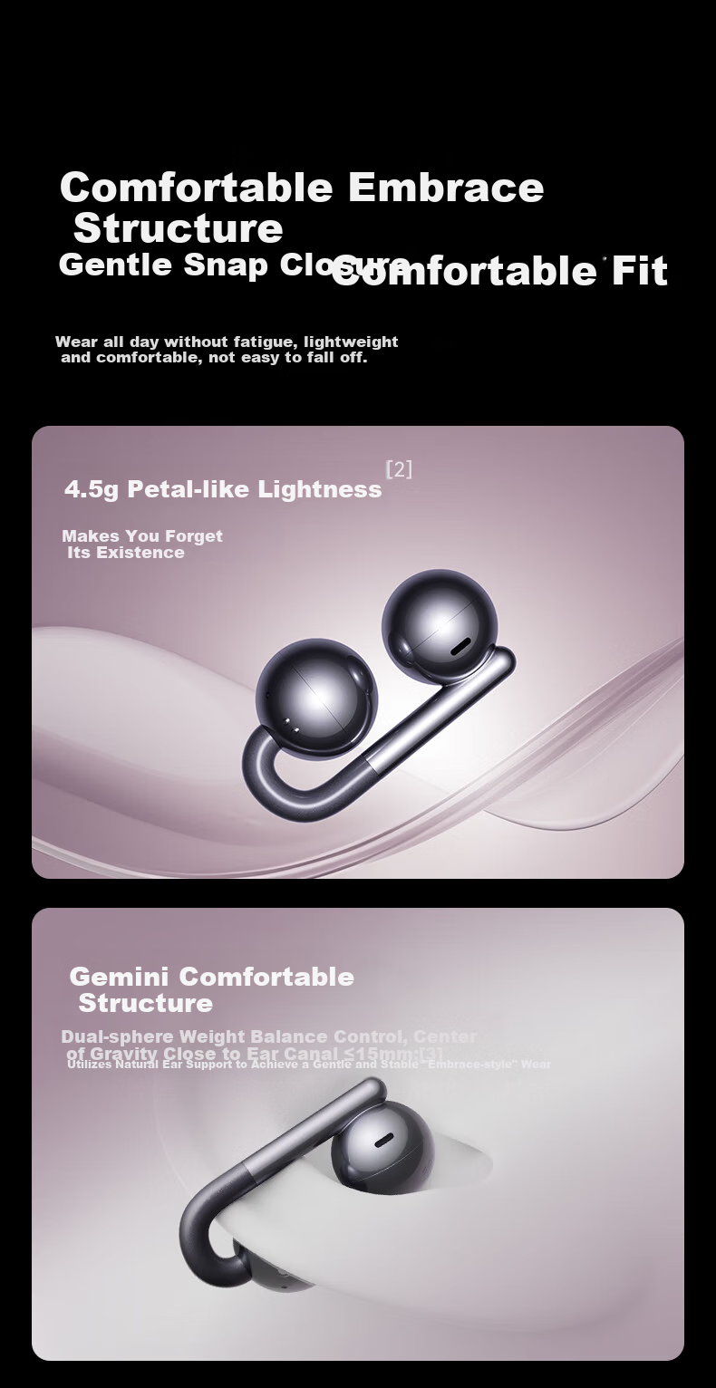 SANAG Sena F60 Bluetooth Earphones Clip-On Wireless Open-Ear Sports Noise-Cancelling Ear-Hook for Apple iPhone Pearl White 6