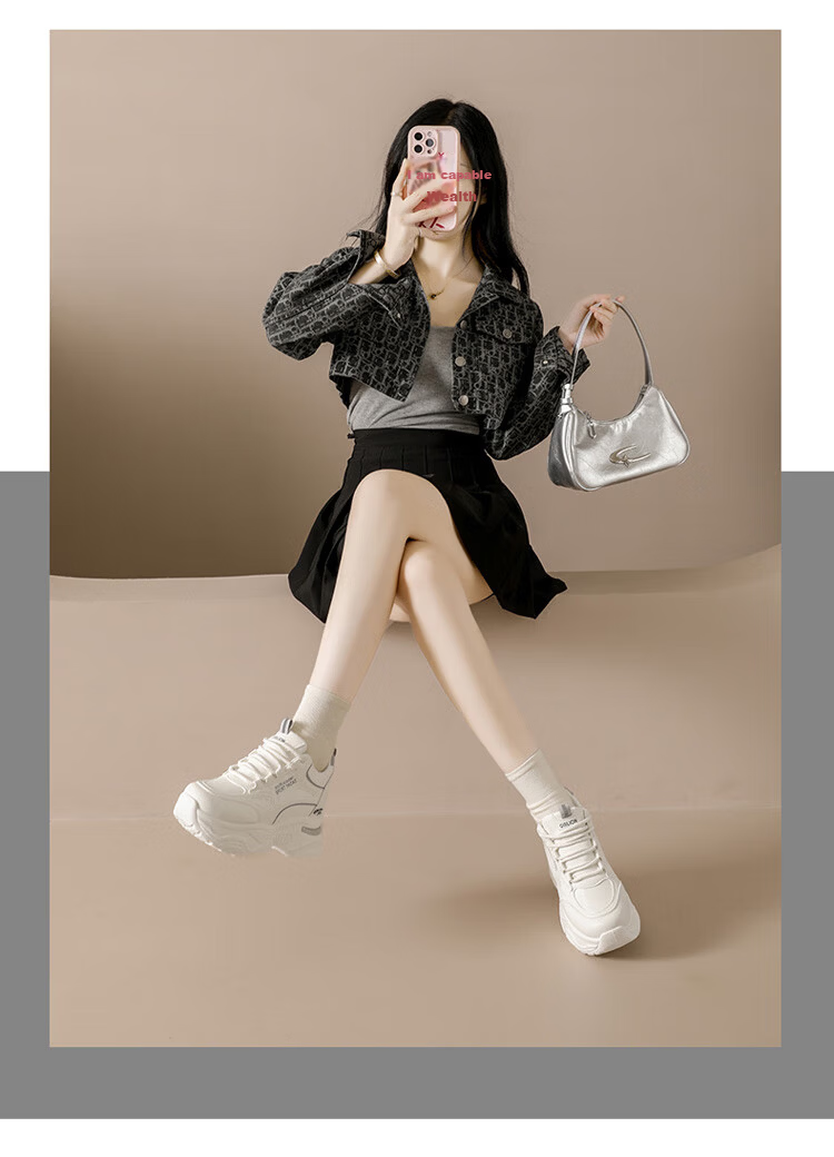 TonLion Women's Thick-Soled Platform Dad Sneakers Spring Summer Casual Sports Shoes Black Size 37 9