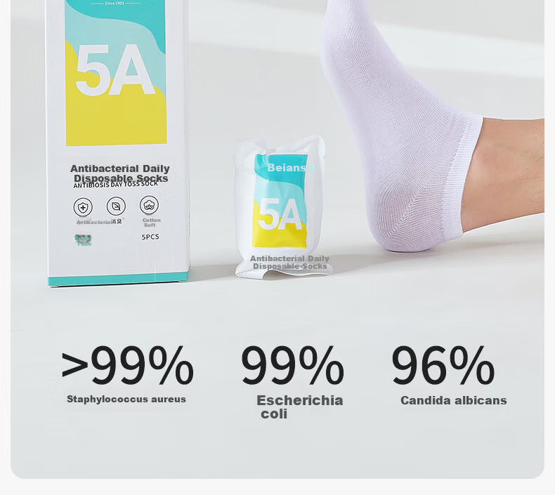 BaanShi Disposable Women's Socks Summer Antibacterial Deodorant Cotton Socks Travel All-Season Sweat-Absorbing Breathable Sports Socks 10 Pairs Colorful 5