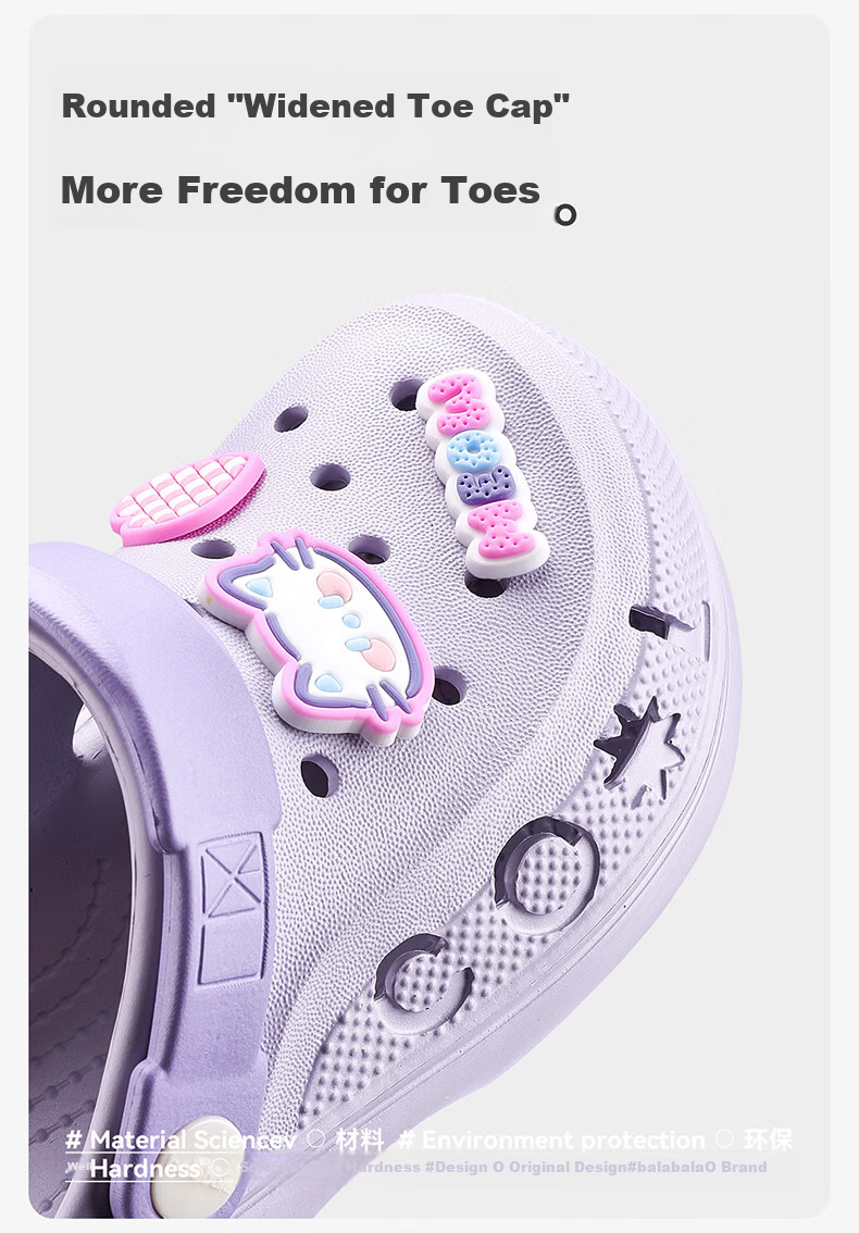 Balabala Kids Summer Clog Sandals Girls Outdoor Cartoon Bath Slippers Boys Home Large Kids Beach Shoes 5