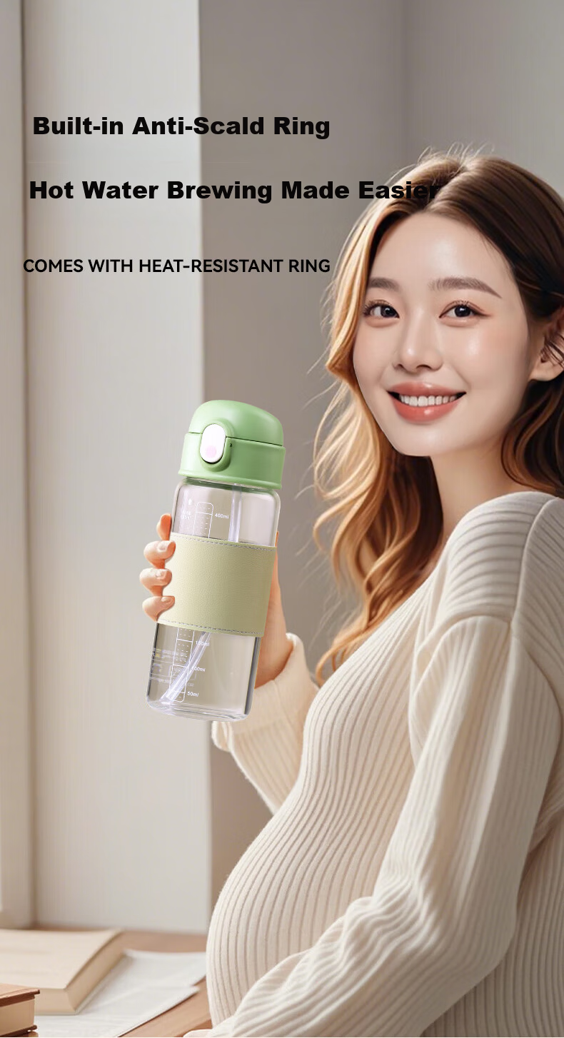 Sidomi Straw Cup Maternity and Pregnancy Glass Water Cup with Measurement for Elderly Bedridden Patients Adult Drinking Cup 12