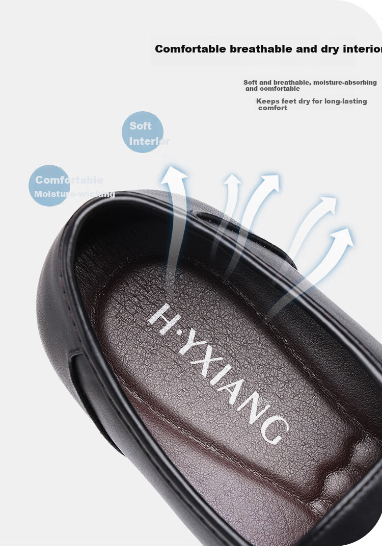Hengyuanxiang Men's Slip-On Business Casual Breathable Driving Loafers XB406035 Black 40 10
