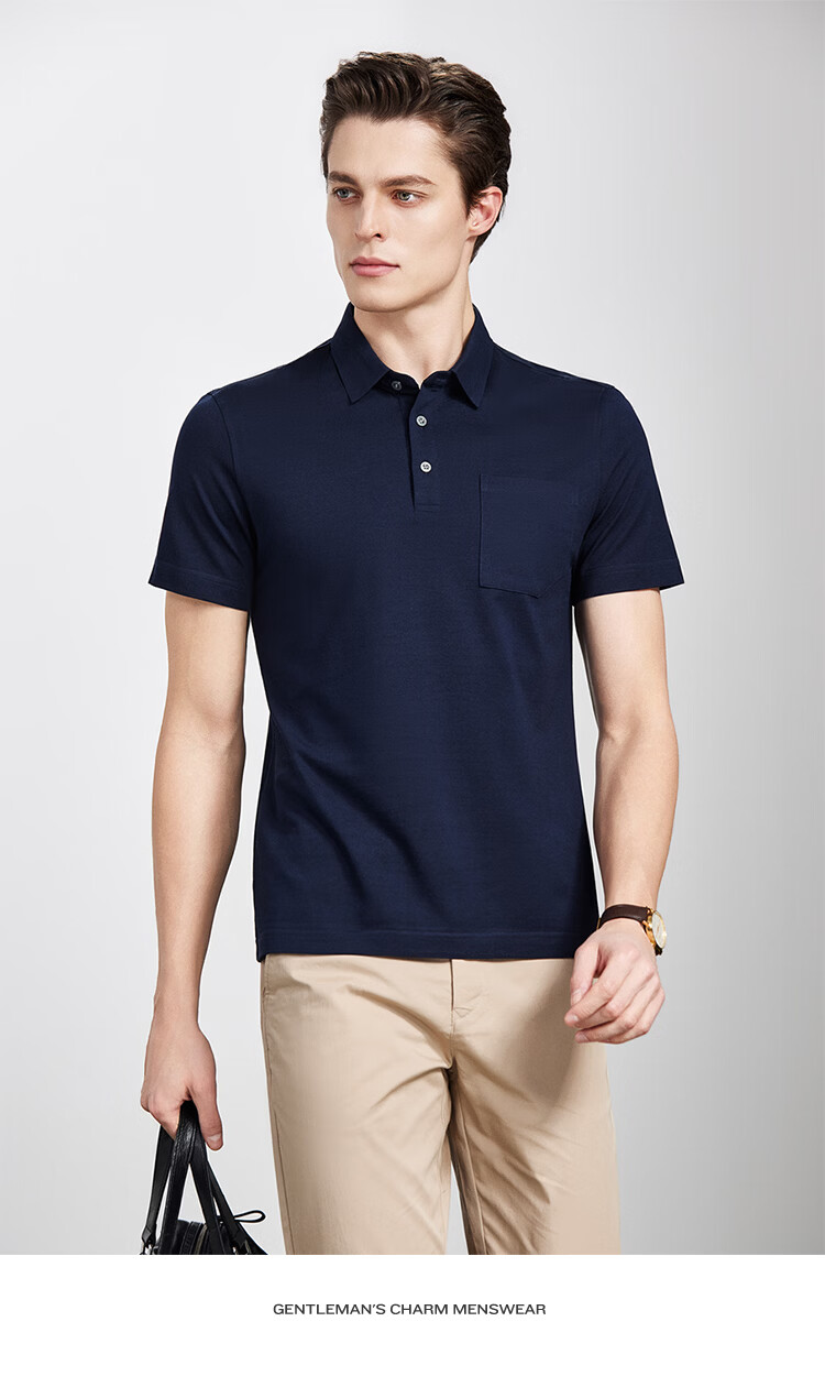 Antonio 55% Mulberry Silk Cooling Breathable High-End Short Sleeve Polo Shirt Men Summer Knitted Business Casual T-Shirt Top 55