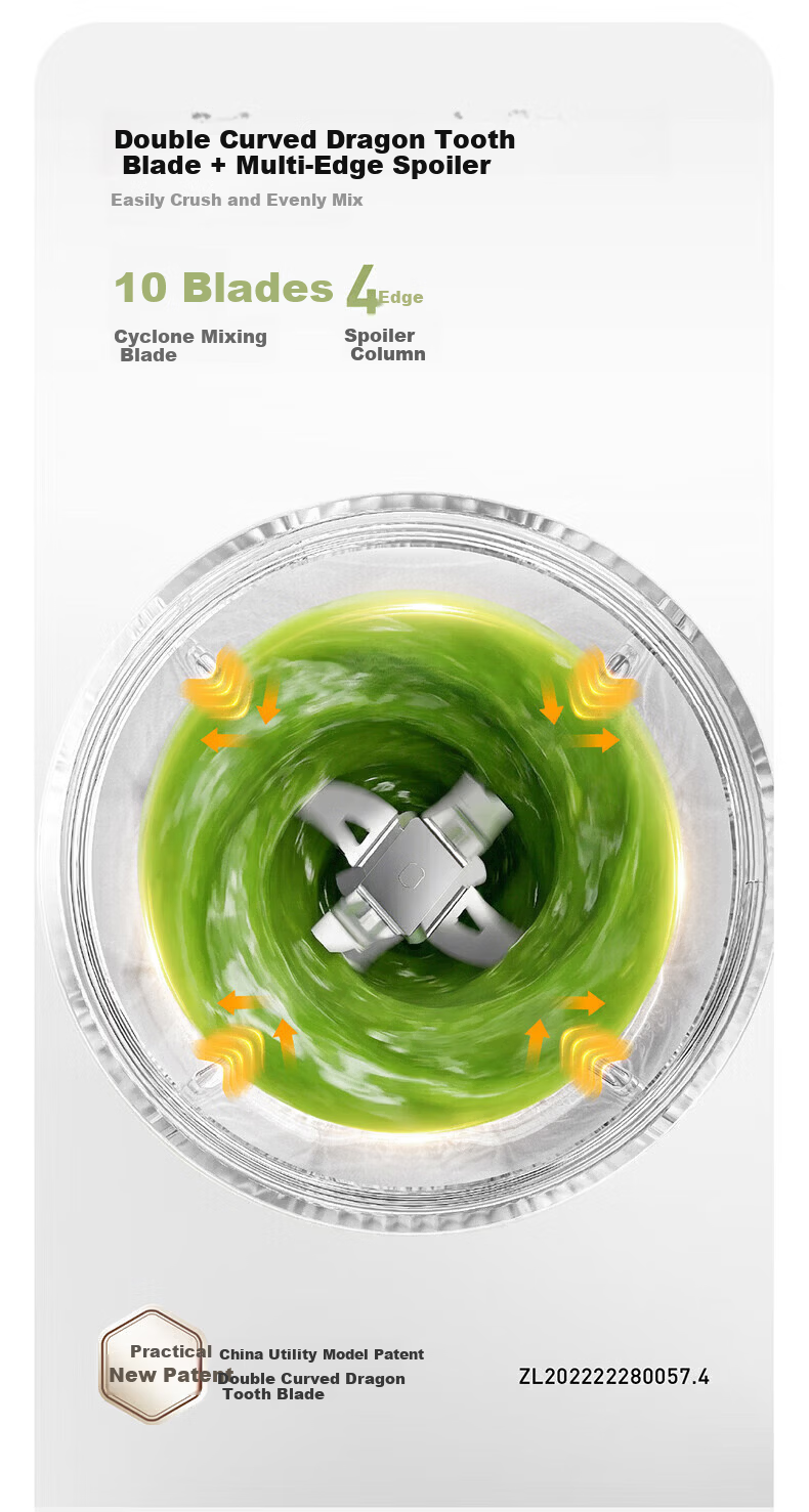Joyoung Juicer Cup Slim Waist Small Blender Fruit and Vegetable Juice Smoothie Food Processor Home Camping Rechargeable Wireless Portable Juicer LJ670 Blue 8