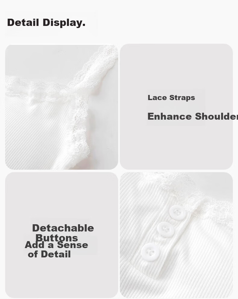FitonTon Women's Camisole with Chest Pad Lace Sweetwear Outerwear Bra Tube Top Basic Layering Regular Fit 9
