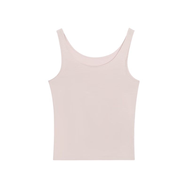 Hodo Women's Seamless Fitted Camisole, Modal Fabric, Versatile Simple Round Neck Undershirt, Apricot Skin Color, Size 170