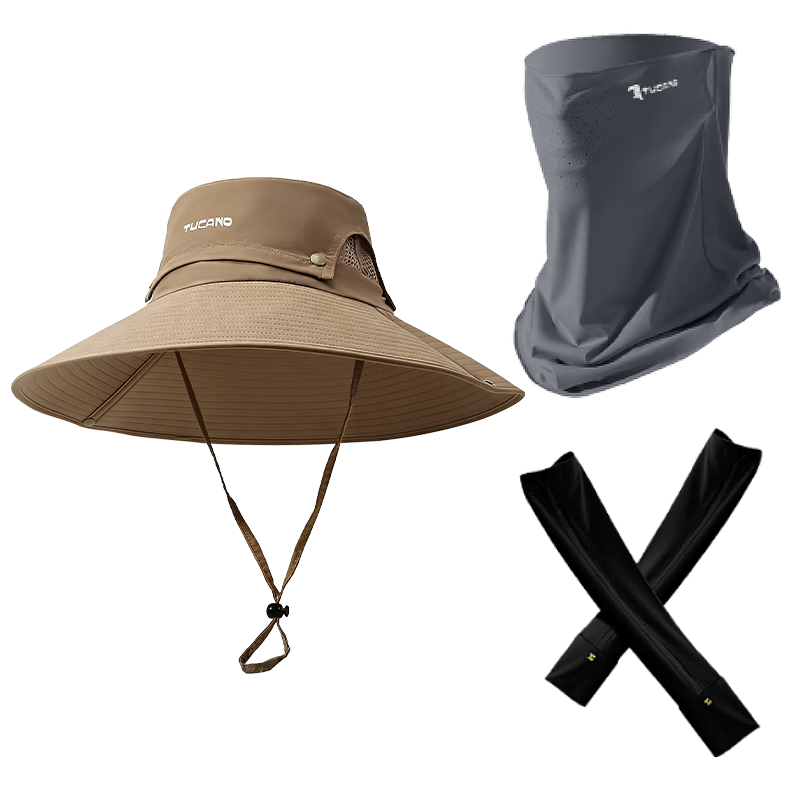 TUCANO UV Protection Sun Hat Men Summer Outdoor Anti-UV Fishing Hat Mountaineering Hat Women Fisherman Hat Wide Brim Sun Hat