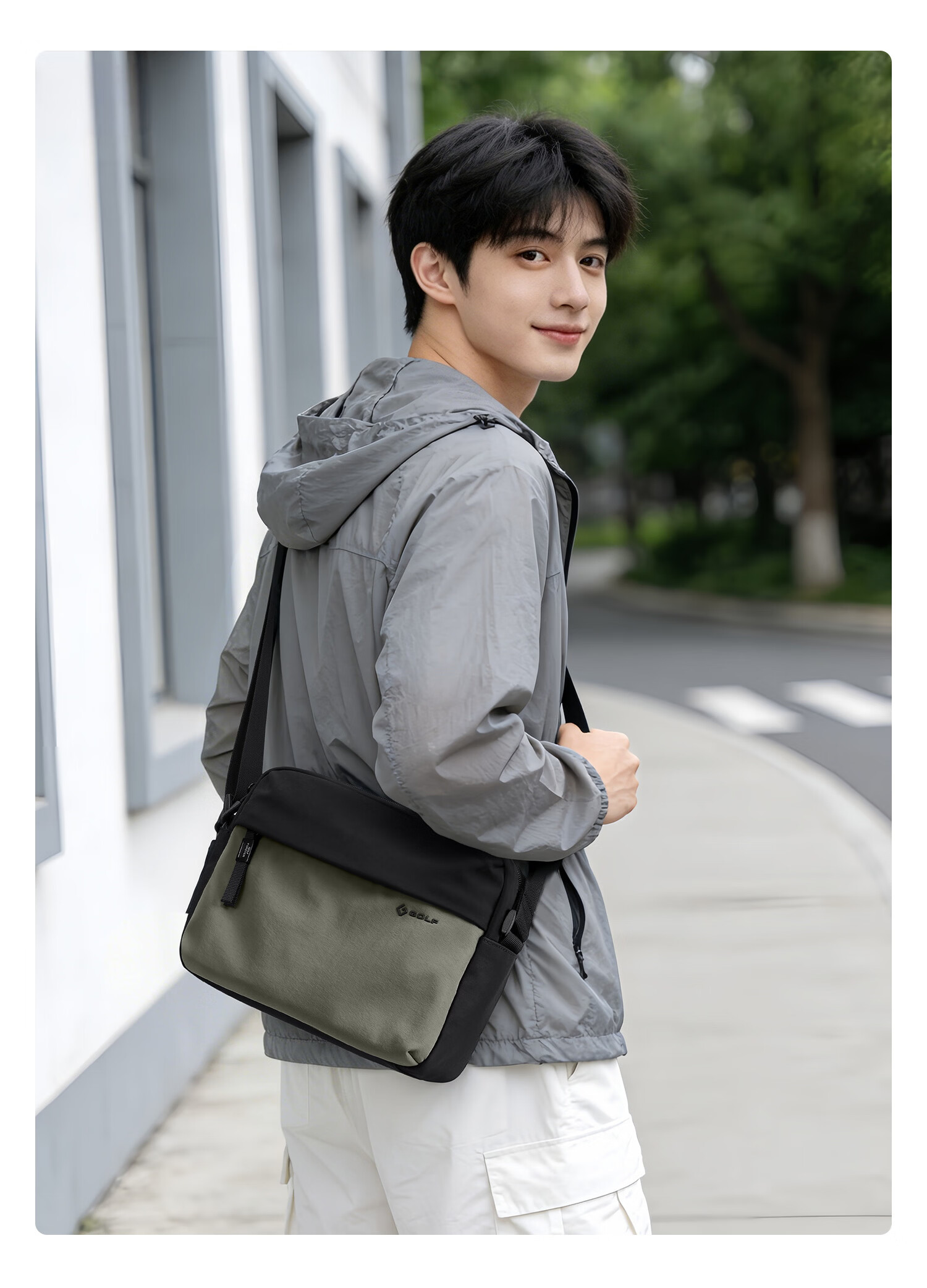 GOLF Men's Casual Lightweight Shoulder Bag Crossbody Bag Waterproof Outdoor Cycling Sports Bag for iPad and Phone 21