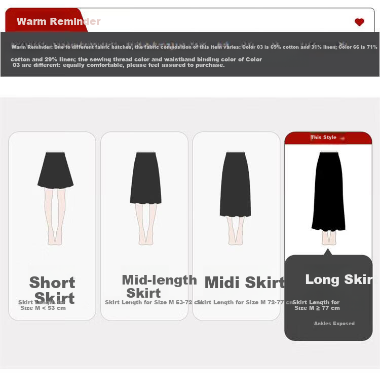 Giordano Women's Linen Skirt 2026 Spring New Cotton Linen Pleated Elastic Waist A-Line Midi Skirt 13466356 1