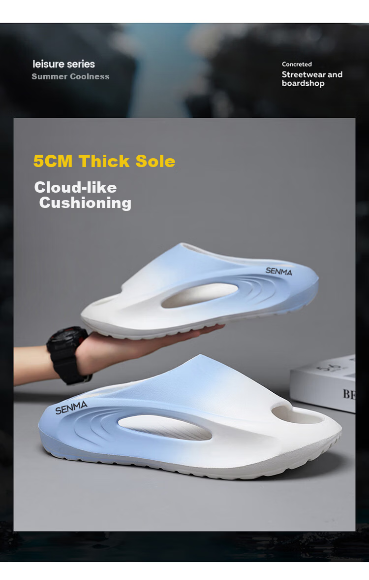 Senma Men's Coconut Slippers Summer Outdoor Soft Sole Non-Slip Cushioned Sports Sandals Beach Casual Flip Flops 4