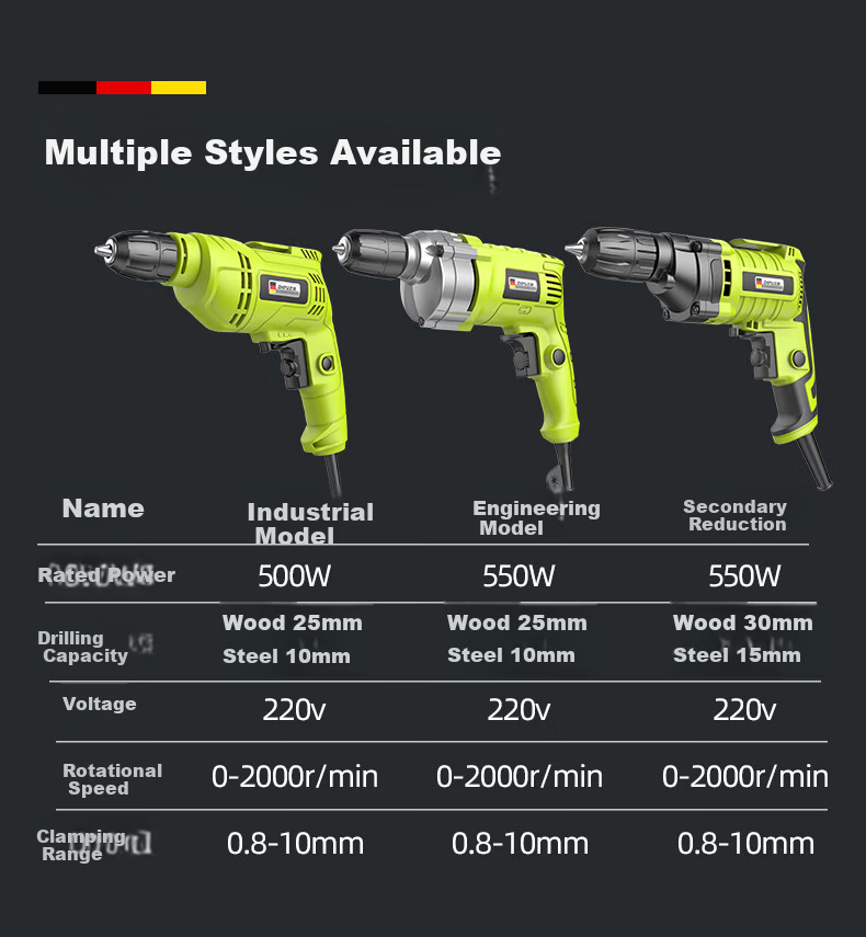Zhipu 220V Household Multifunctional Electric Screwdriver High-Power Electric Handheld Drill Corded 26