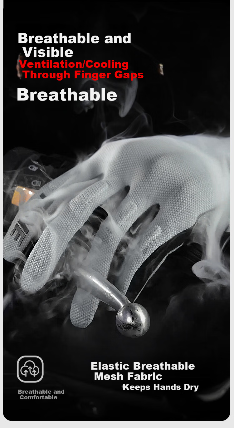 TKNE Summer Motorcycle Gloves Thin Off-Road Riding Anti-Fall Breathable Touchscreen Protective Rider Gear Black L 7