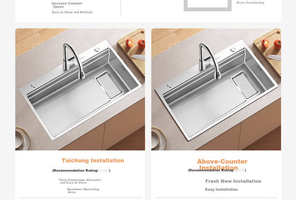 Arrow Brand Baibao Basin Large Single Sink 4MM Thickened Kitchen Vegetable Washing Basin Household 304 Stainless Steel Double Rail Debris Collection Sink 46