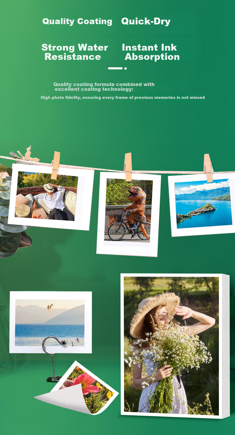 TANGO Photo Paper, 230g High Gloss Inkjet Printing Paper, A3 Size, for Graduation Projects, Landscape Photos, DIY Posters, Creative Postcards, 20 Sheets/pack, New Green, TANGO 6