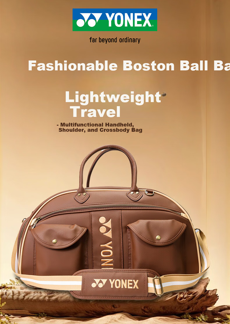 YONEX Badminton Bag Fashion Boston Clothing Bag Handheld Shoulder Crossbody BB-5854 Chocolate 1