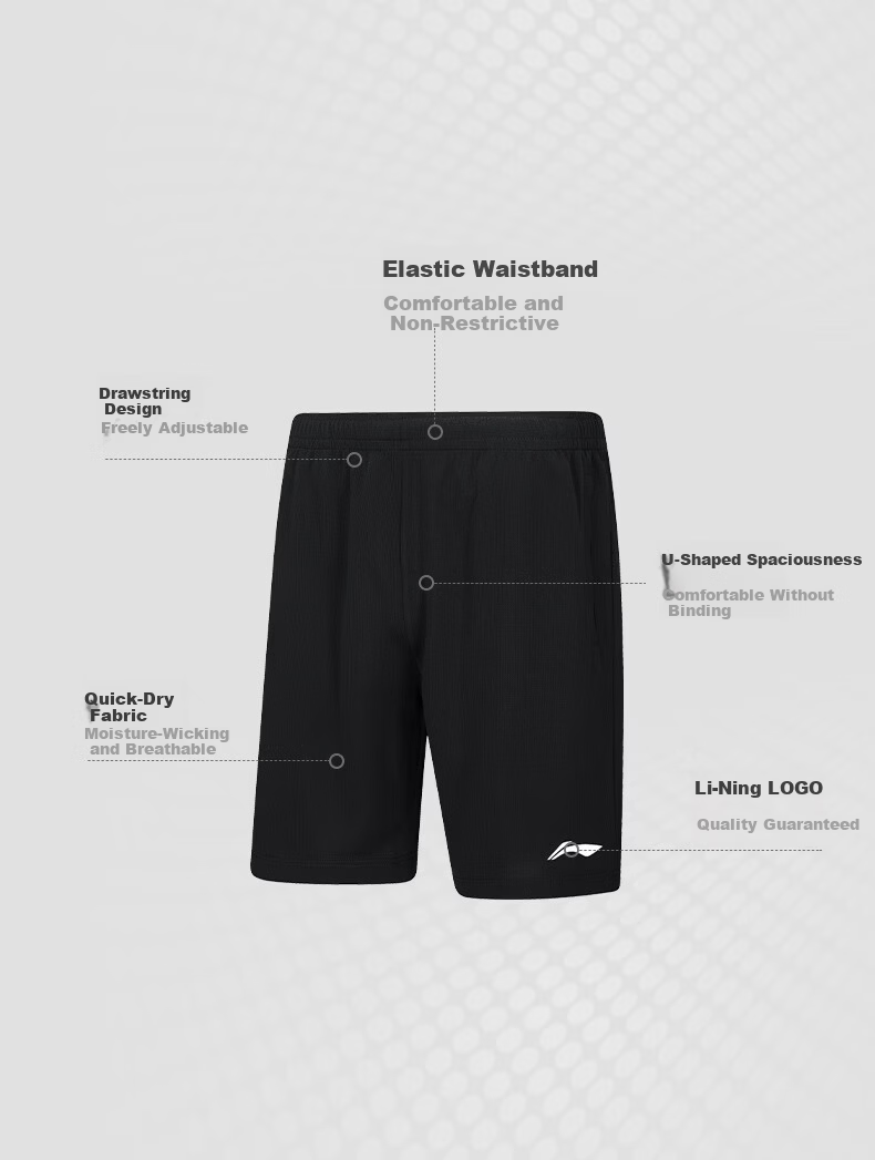 LI-NING Unisex Badminton Club Series Short Competition Training Sportswear Set Two-Piece 8