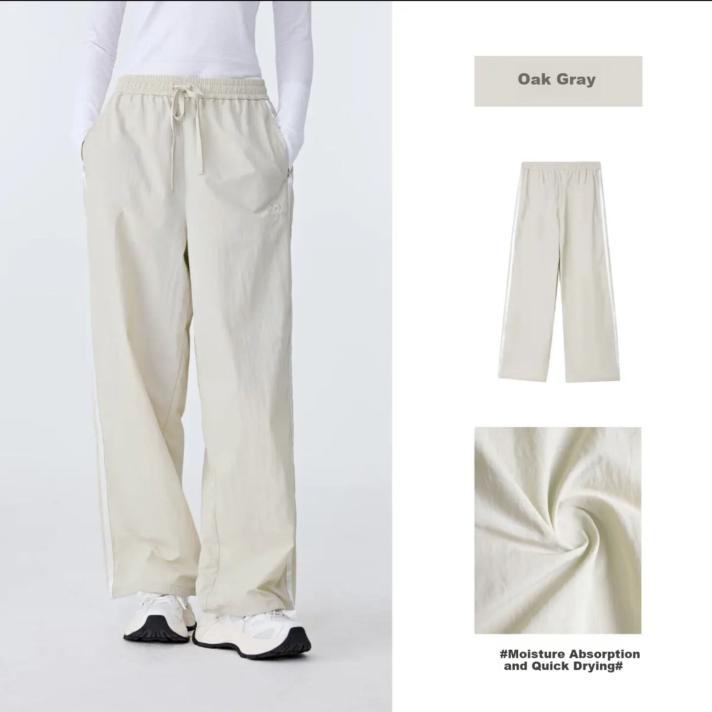 Camel Women's Outdoor Sun Protection Straight-Leg Pants 2026 Spring Summer New Moisture-Wicking Quick-Dry Lightweight Breathable Trousers