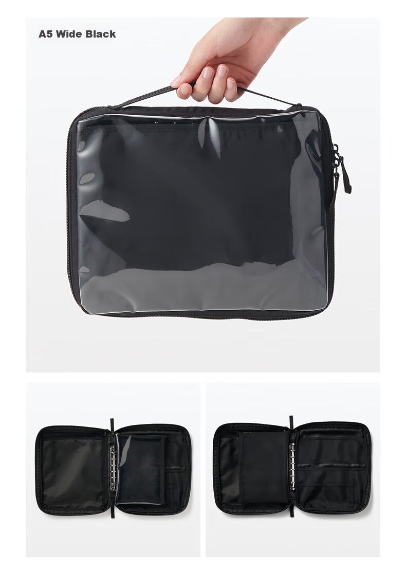 MUJI Selectable Pocket Organizer Pouch Card Holder Gift Black Slim 6
