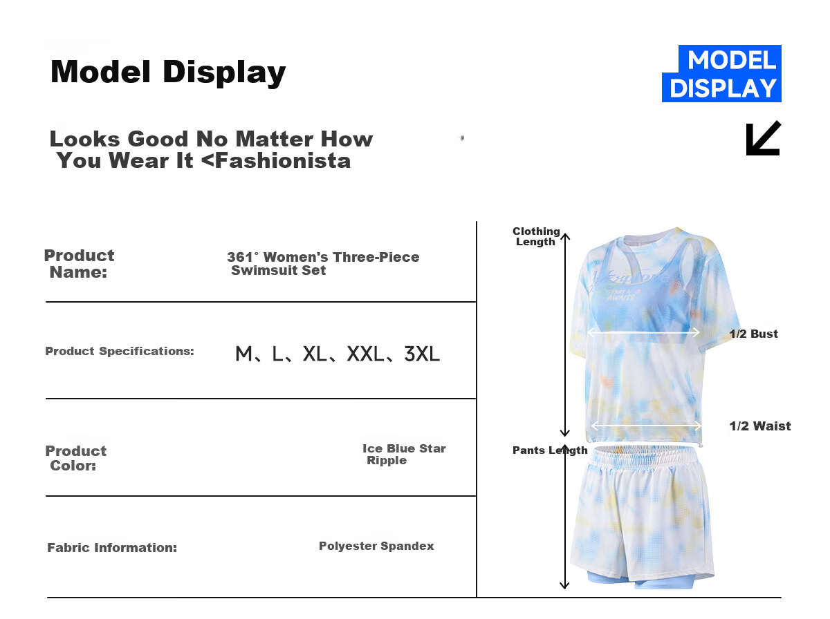 361° Women's Three-Piece Swimsuit Set Loose Plus Size Slimming Beach Swimming Diving Vacation Swimwear Hot Spring 17