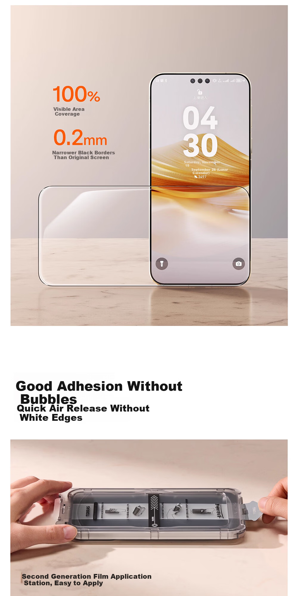 Torras Titan Screen Protector [Drop Protection Preferred] for Huawei Mate80/80Pro Tempered Glass Film, HD Dust-Free Anti-Drop Anti-Fingerprint Phone Screen Protector 4