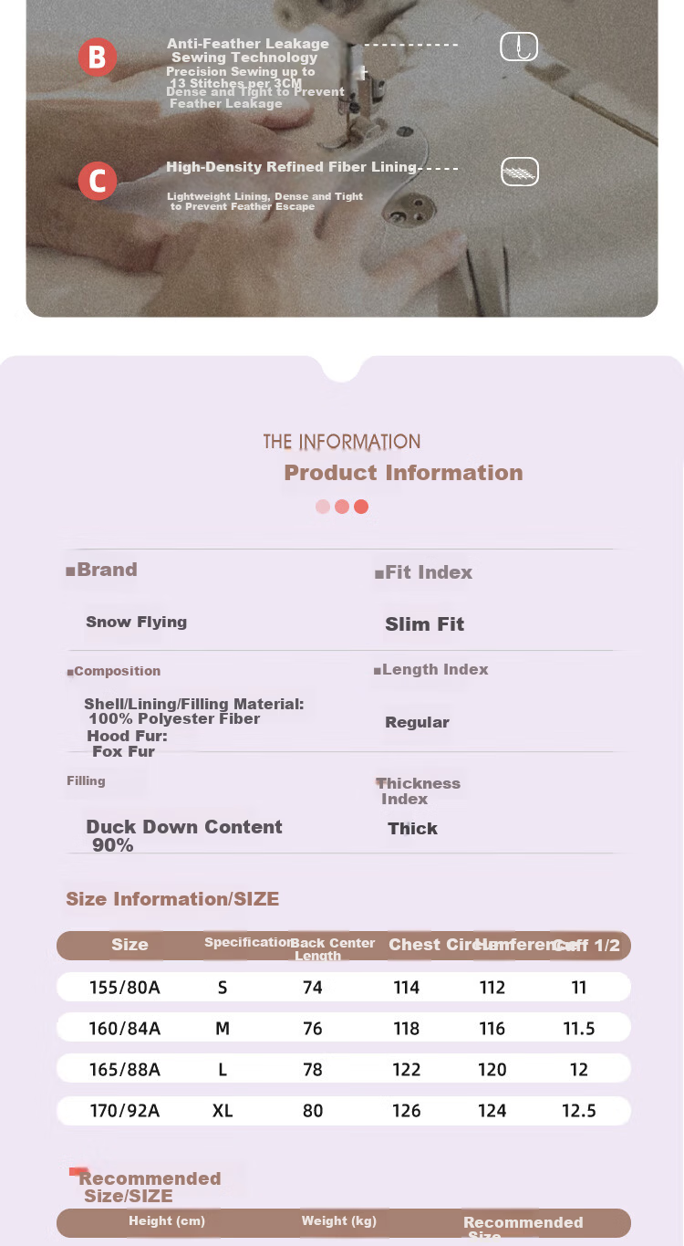 SNOWFLYING Women's Mid-Length Hooded Down Jacket with Fashionable Large Fur Collar, Casual Versatile Thickened Warm Cold-Resistant Down Coat 9