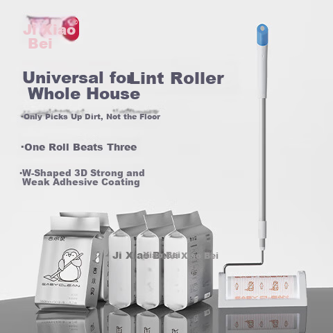 Jixiaobei 16cm Lint Roller 2 Rolls 100 Sheets Sticky Dust Removal Paper Clothes Hair Remover Cat Hair Cleaning Tool Replacement Rolls
