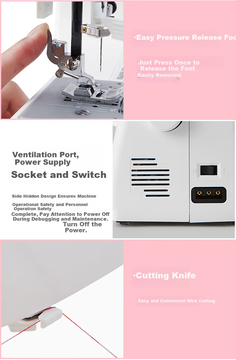 BUTTERFLY JH7523 Advanced Multifunctional Electric Household Sewing Machine with Belt Stitching, Reinforced Thick Fabric Feeding, and Buttonhole Locking 8