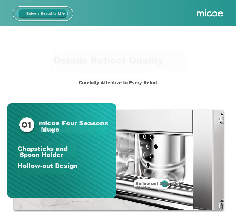 Micoe 304 Stainless Steel Kitchen Storage Rack Wall-Mounted Knife Holder Pot Lid Spice Organizer Chopsticks Holder Kitchen Utensils Set 11