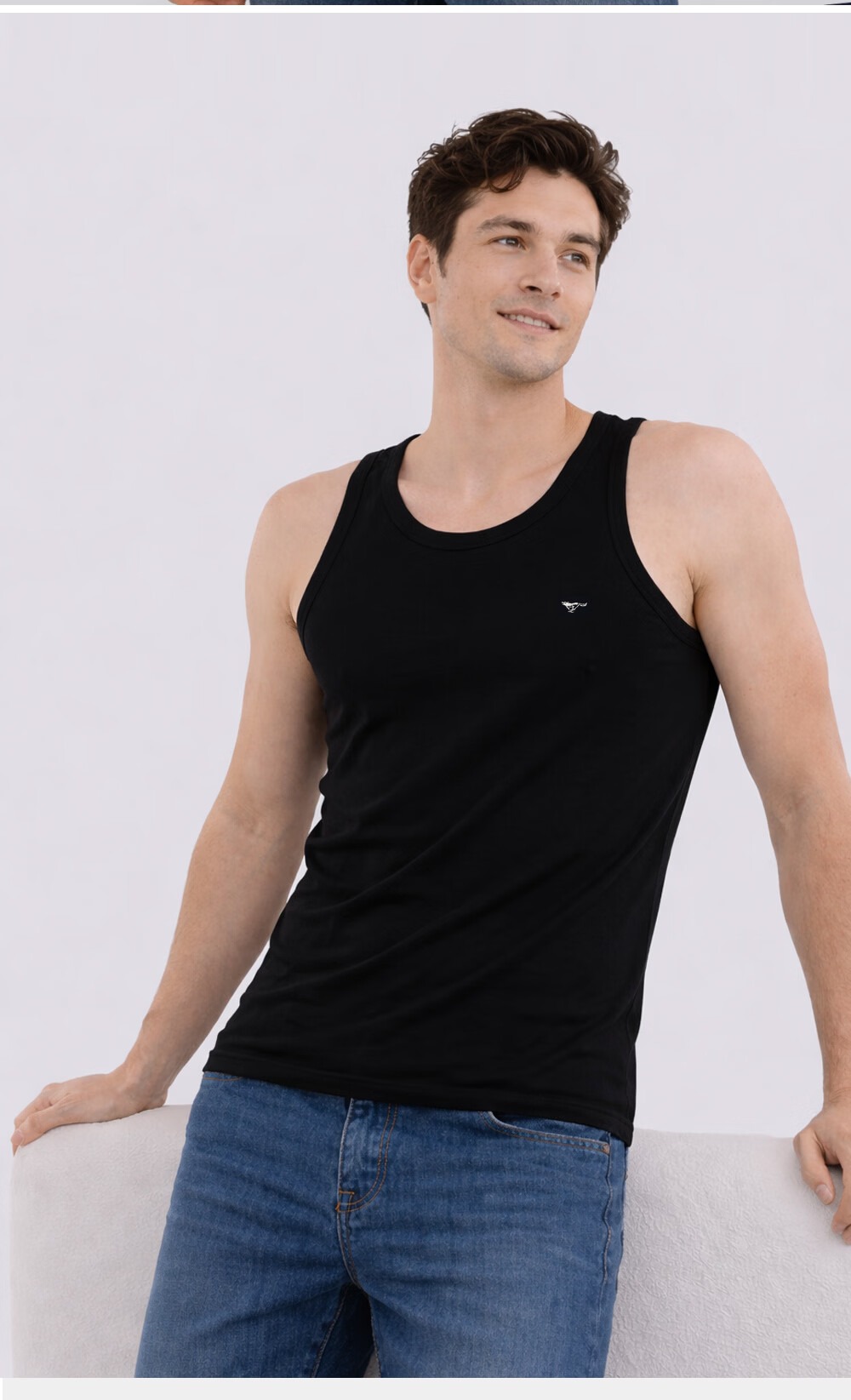 Seven Wolves 10A Cotton Antibacterial Anti-Mite Versatile Racerback Slim Fit Stretch Men's Tank Top 2-Pack M 23