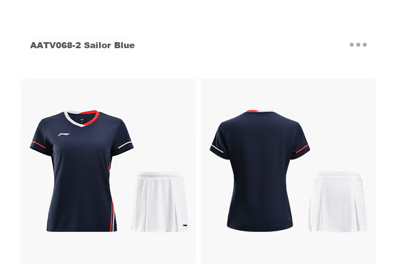 LI-NING Women's Summer Short Sleeve Badminton Competition Set Two-Piece Sports Team Uniform 12