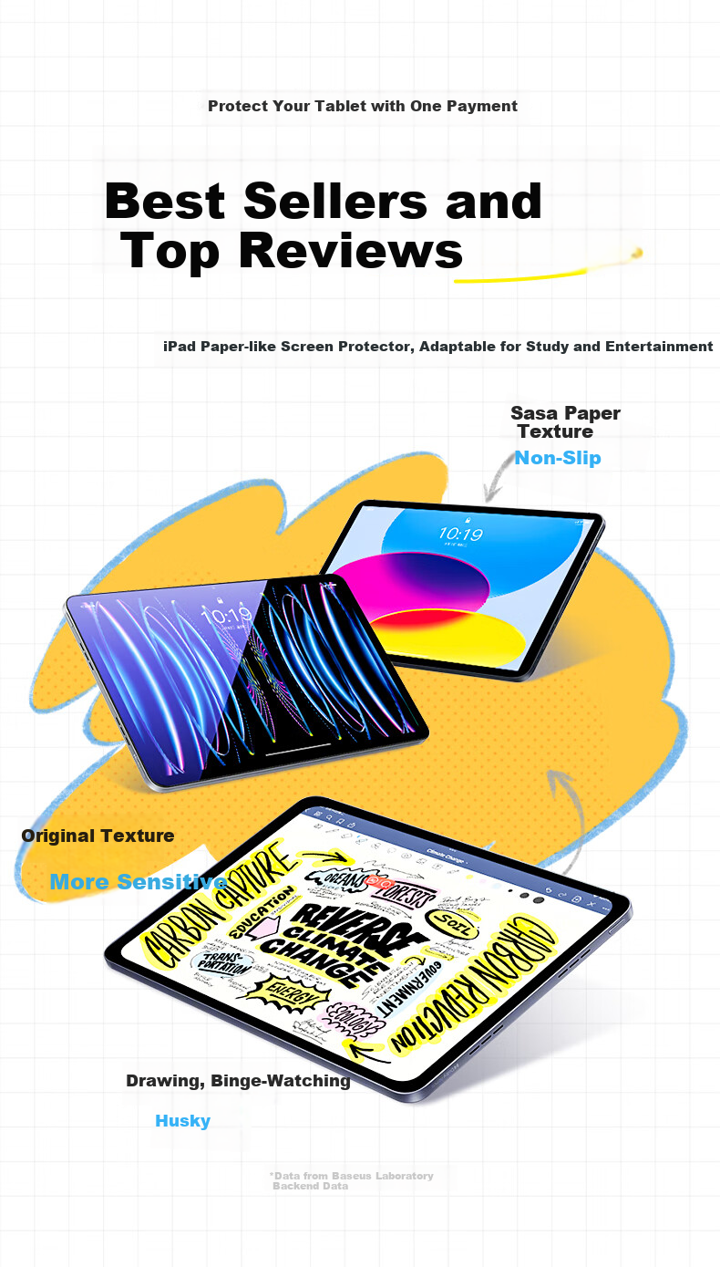 Baseus Paper-Like Film, IPad Protective Film, AR Film, Apple Tablet Film, Dust-Free Chamber [Real Paper Feel, Ultra-Thin Bare Screen], Suitable for 2025/24 IPad Pro-11 Inch 3