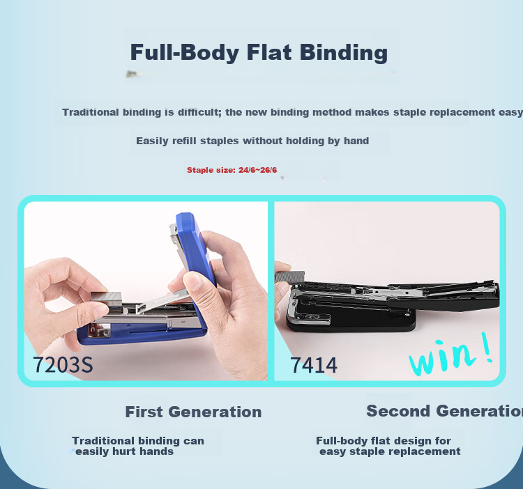 GuangBo 12# Metal Stapler Temporary Stapling Office Supplies Random Color Single Pack DSJ7204S 6