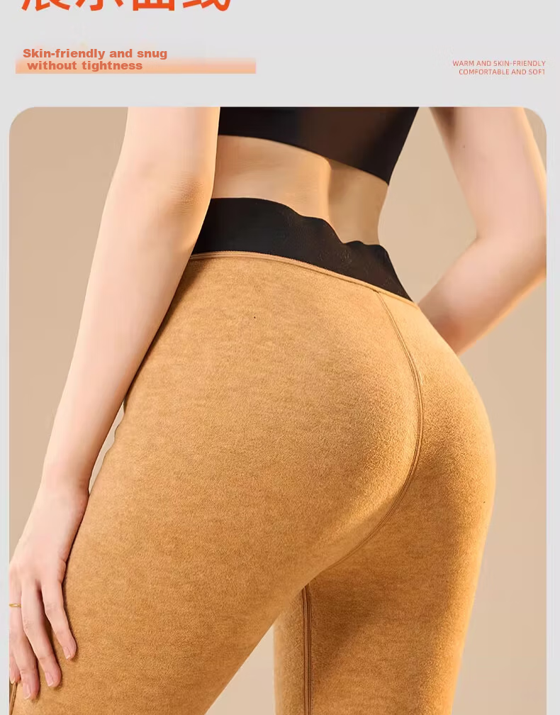 MiiOW 550g Camel Wool Thermal Pants Women's Winter Fleece Thickened Camel Hair Pants Extra Thick Cold-Resistant Inner Wear Cotton-Lined Leggings 6
