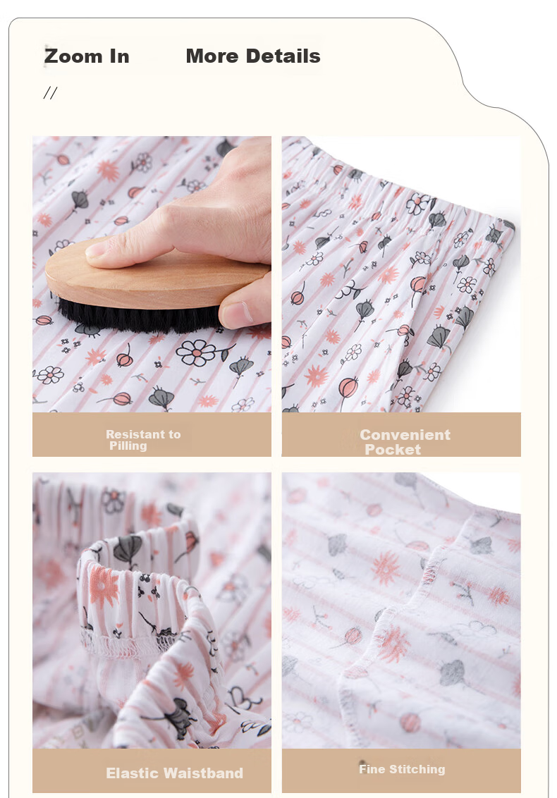 Yiershuang 100% Cotton Women's Home Shorts Five-Point Premium Xinjiang Combed Cotton Sleepwear Pants 5