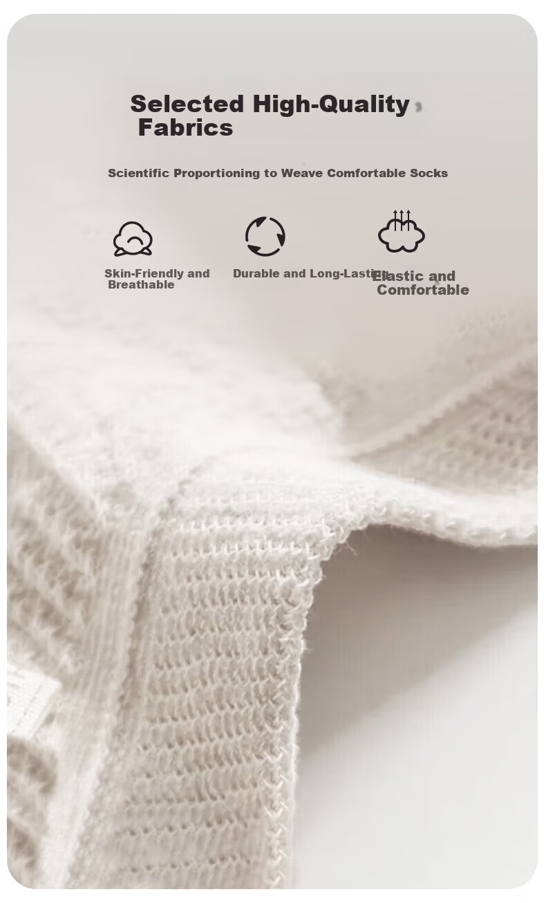 Aibao Baby Socks Summer Thin Newborn Mid-Calf Low-Cut Mesh Cotton Socks 4 Pairs Size M S762 4