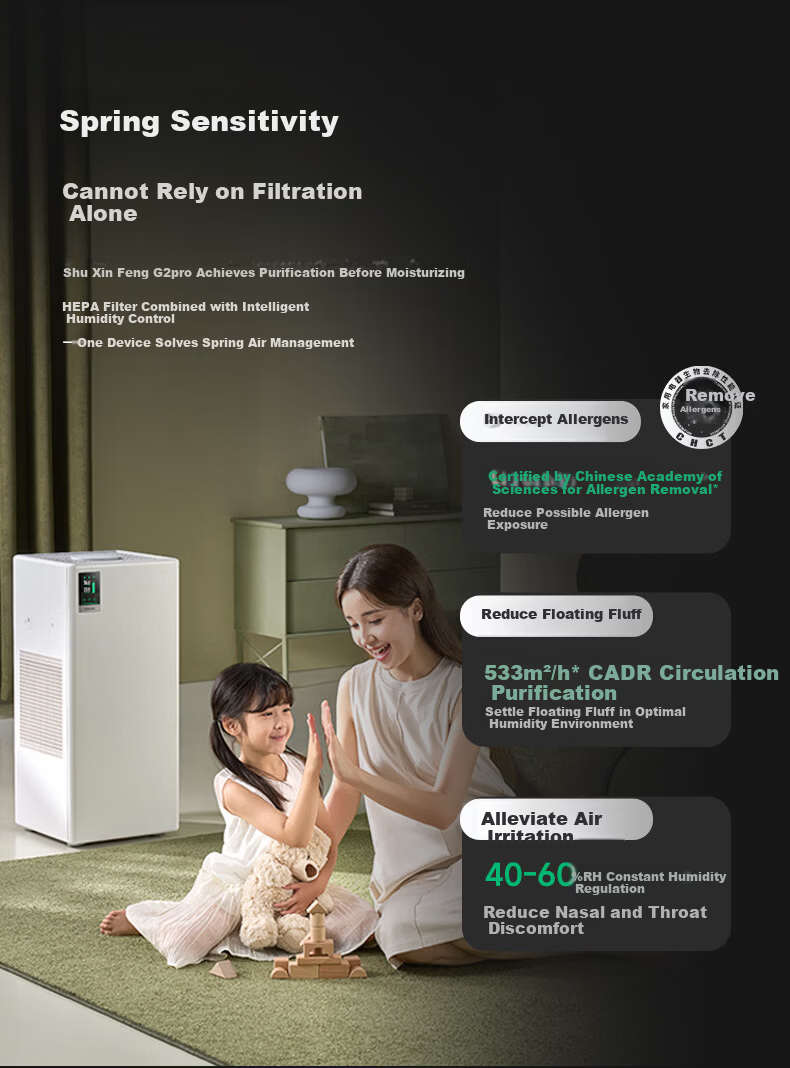 Shuxinfeng [Same Model as Weijia] G2pro Air Purifier and Humidifier, Mist-Free Humidification and Purification All-in-One, Silent Sterilization, Formaldehyde Removal, Large Capacity for Bedroom and Li 1