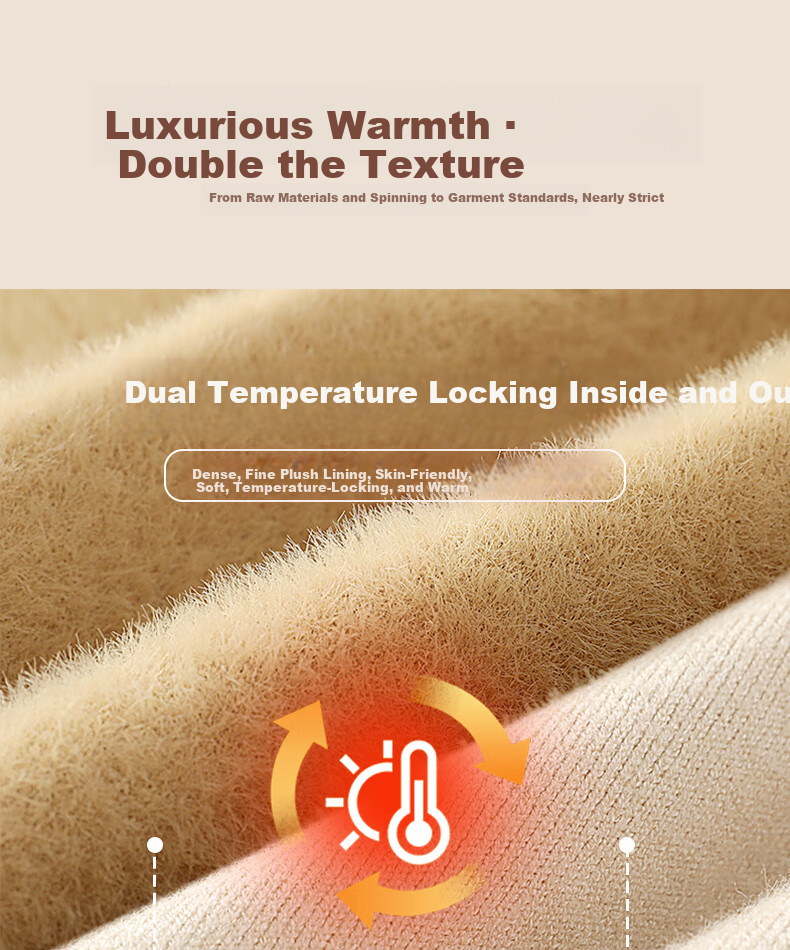 GENIOLAMODE Men's Fleece-Lined Thickened Winter Warm Comfortable Simple Crew Neck Knit Base Sweater 2