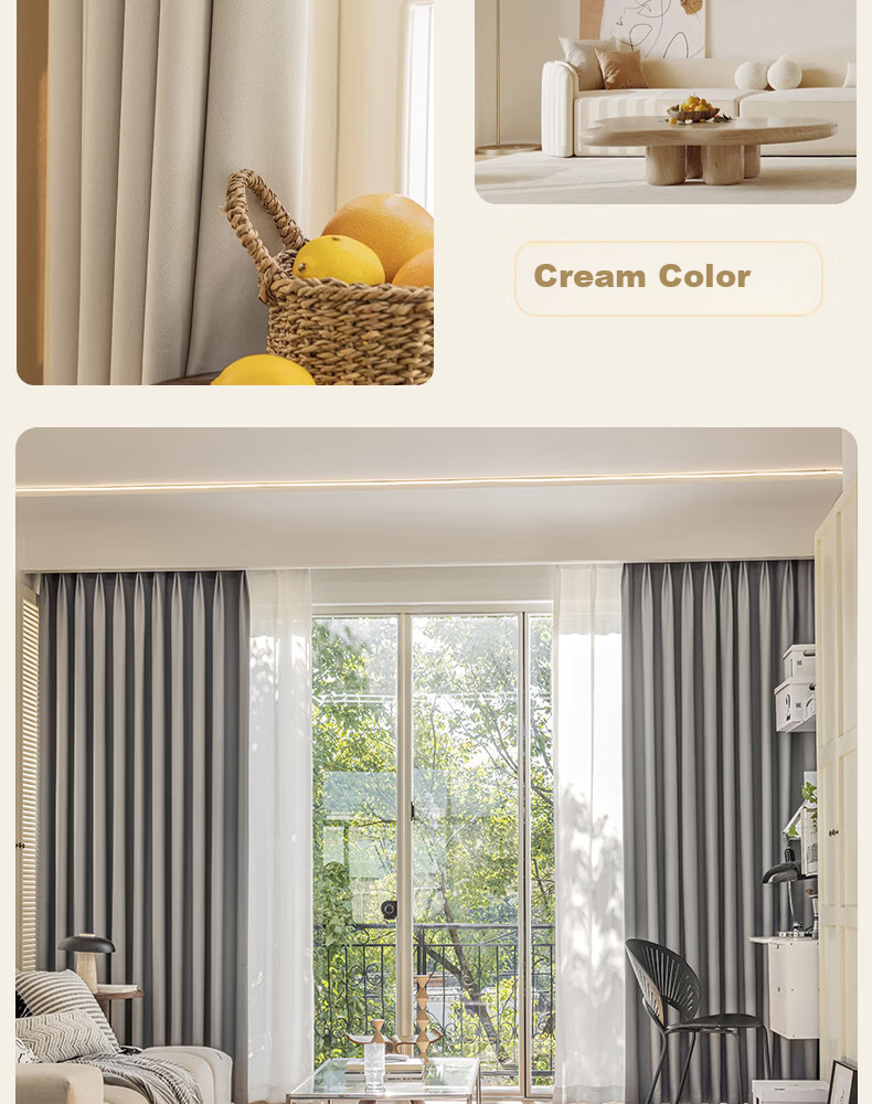 Mihua Curtain, Bedroom Living Room Hook-Style Finished Product, Non-Transparent Polyester Taffeta Full Sunshade Fabric, 2.5*2.4 18