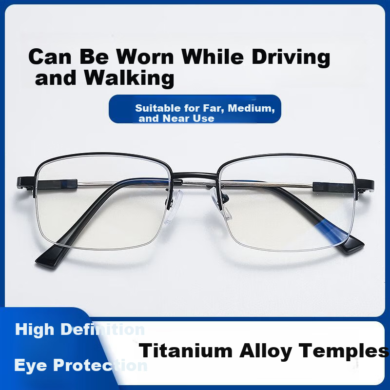 Mumujian HD Presbyopic Glasses Blue Light Blocking Multifocal Auto-Focus Reading Glasses for Men and Women 1