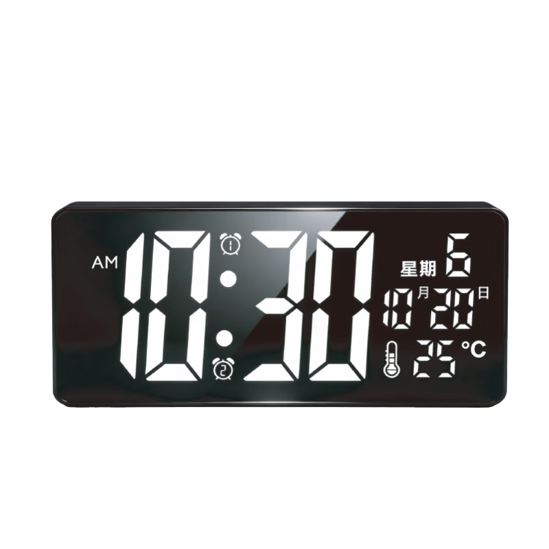 Deli Electronic Alarm Clock Backlight Large Bell Smart Home Student Multifunctional Thermometer Large Screen Bedside Clock Back to School Essential - LE122 Gift