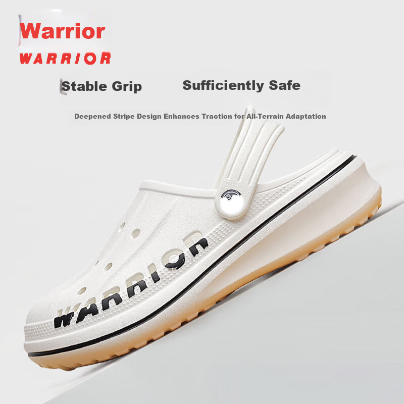 Warrior Hollow Toe Casual Indoor Outdoor Lightweight Breathable Non-Slip Beach Sandals HL03271 White Size 45